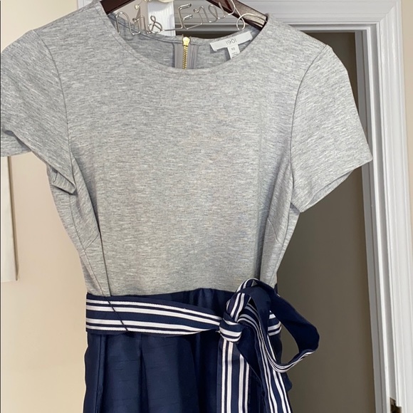 1901 Blue/Grey Mixed- Media Holiday Dress - Picture 3 of 9